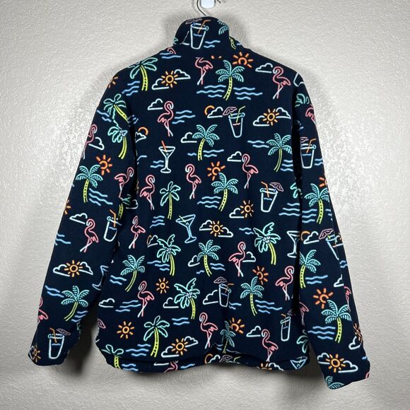 Chubbies Mens Anorak Fleece Jacket Size M Reversible Zip Snap Frat Flamingo - Picture 11 of 12